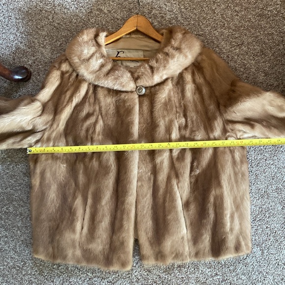 Evans Mink Fur Jacket | Autumn Haze | Shawl Collar & Bracelet Cuffs (M/L) - Picture 11 of 11